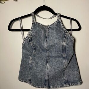 Zara TRF DENIM HALTER TOP